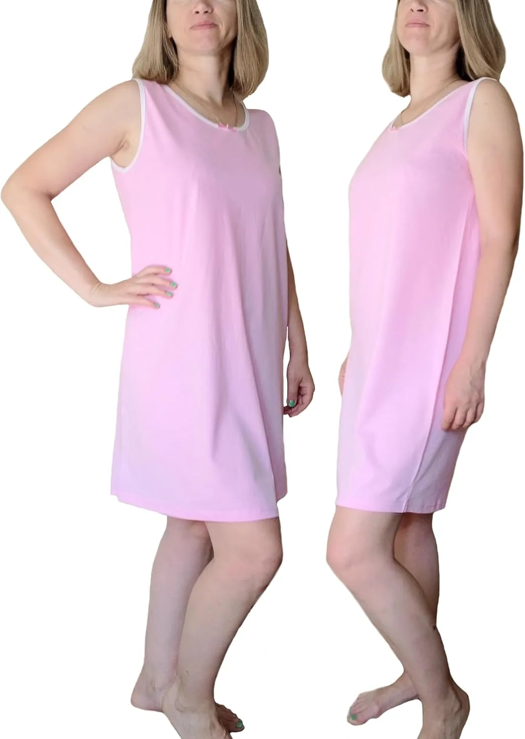 2-PACK The Most Comfortable 100% Cotton Nightgowns for Womens Plus Size Large-5X Sleepshirts Multipack