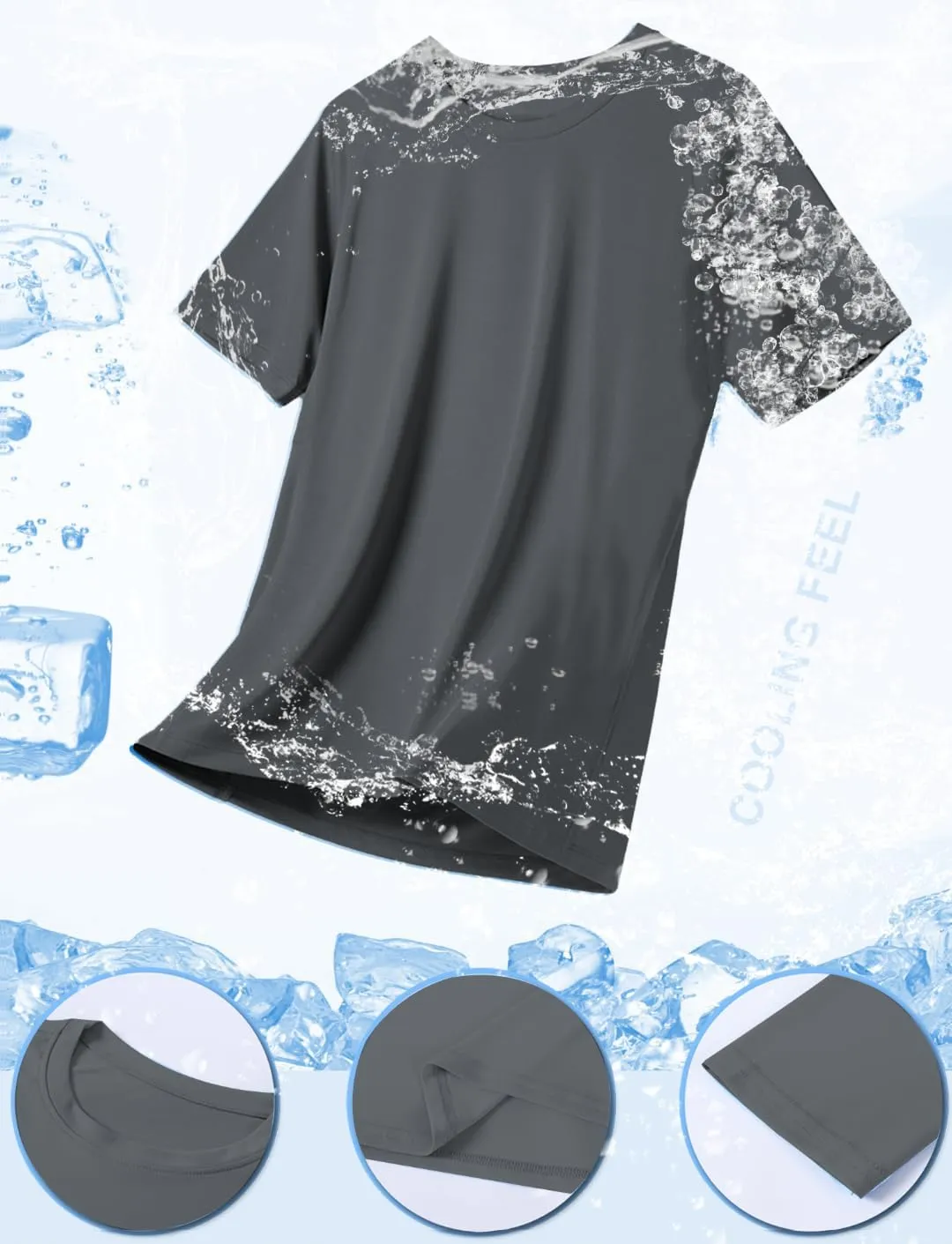 2/4 Pack Men's UPF 50  Rash Guard Quick-Dry Long Sleeves Shirts, Swim Fishing Shirts UV Sun Protection Shirts for Men