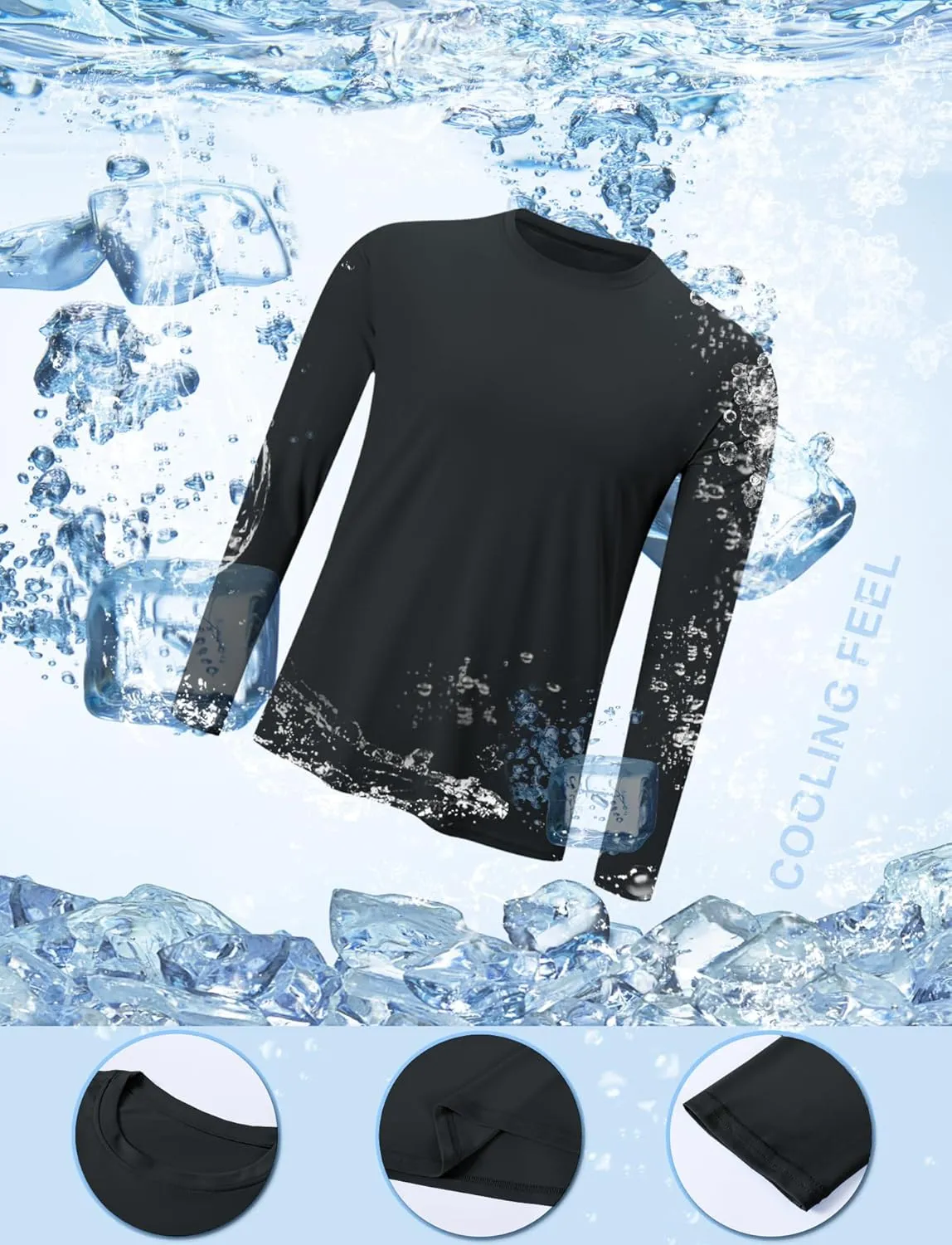 2/4 Pack Men's UPF 50  Rash Guard Quick-Dry Long Sleeves Shirts, Swim Fishing Shirts UV Sun Protection Shirts for Men