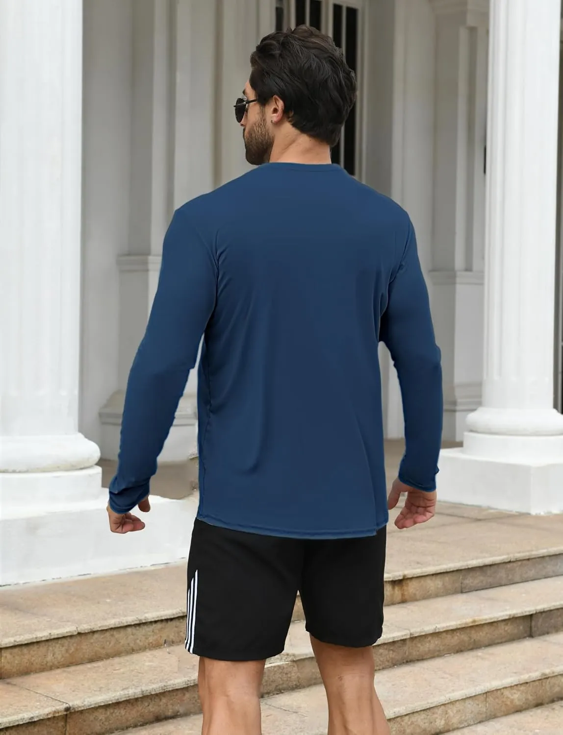 2/4 Pack Men's UPF 50  Rash Guard Quick-Dry Long Sleeves Shirts, Swim Fishing Shirts UV Sun Protection Shirts for Men