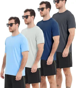 2/4 Pack Men's UPF 50  Rash Guard Quick-Dry Long Sleeves Shirts, Swim Fishing Shirts UV Sun Protection Shirts for Men