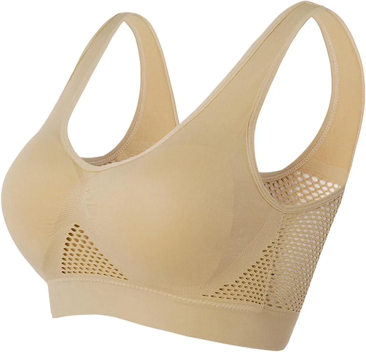 2Pcs Breathable Cool Liftup Air Bra for Women, 2024 Padded Full Support Sports Bra, Comfortable Bras No Underwire