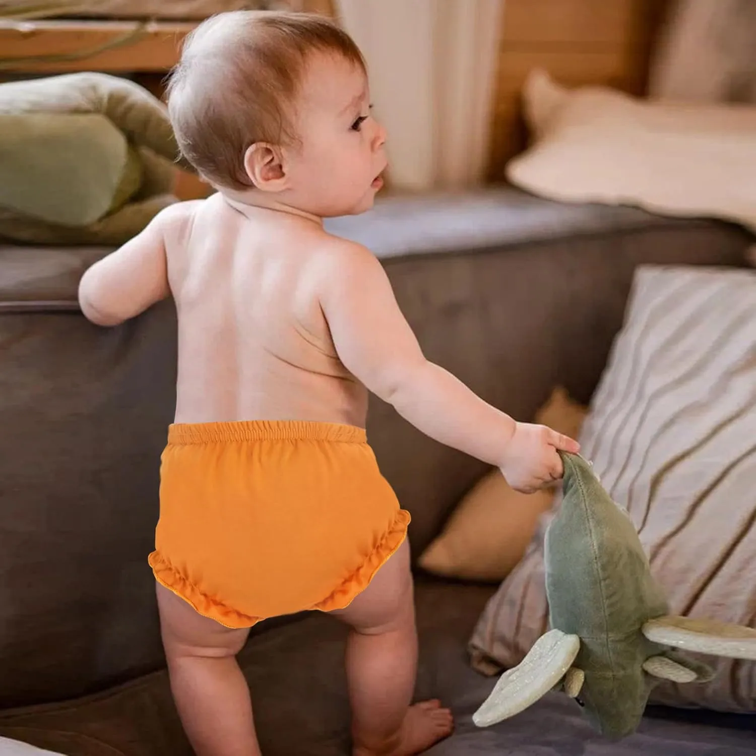 5 Pack Ruffle Diaper Cover - Baby Bloomers, Cute Cotton Baby Girl Shorts,Briefs- Panties for Toddler Girls