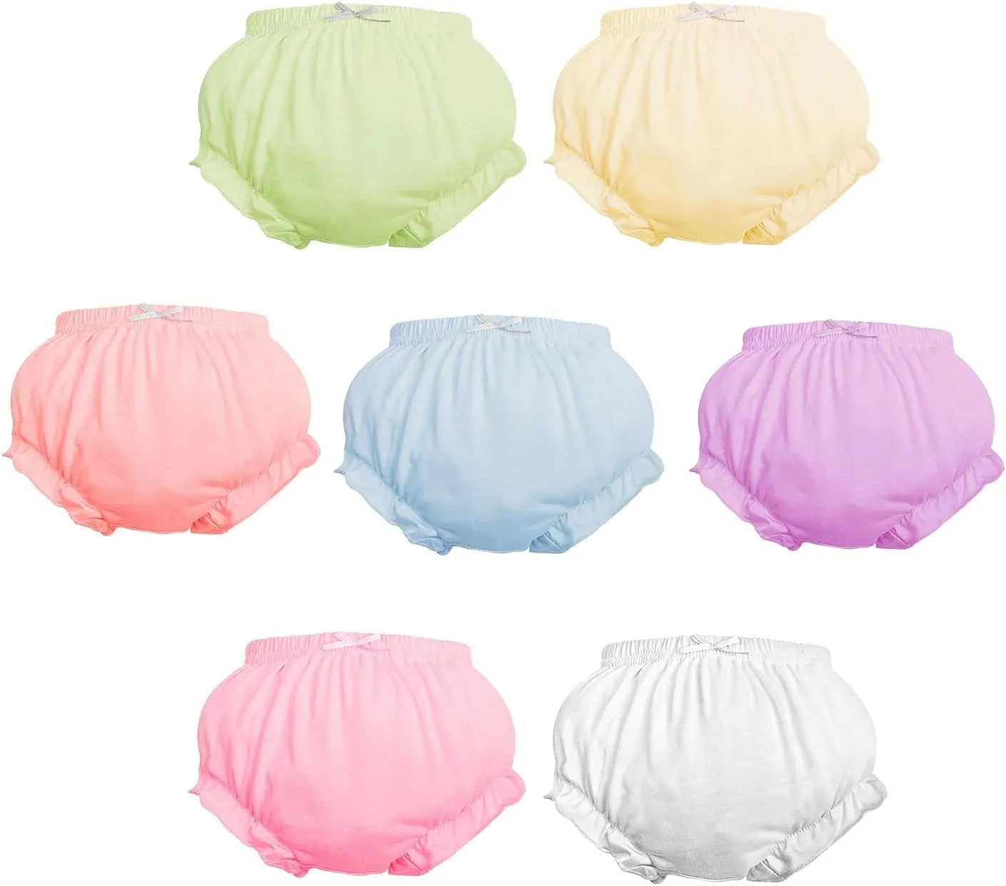 7Pack Diaper Cover - Baby Bloomers,Cotton Underwear,Panties for Toddler Girls