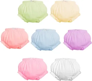 7Pack Diaper Cover - Baby Bloomers,Cotton Underwear,Panties for Toddler Girls