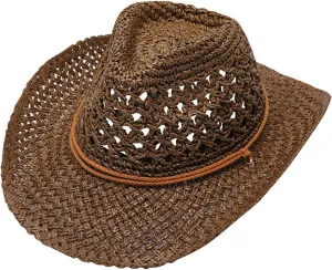 Adult Unisex Summer Fashion Sunscreen Straw Cap Beach Casual Cowboy Hat Cowboy Hats 7 1/4