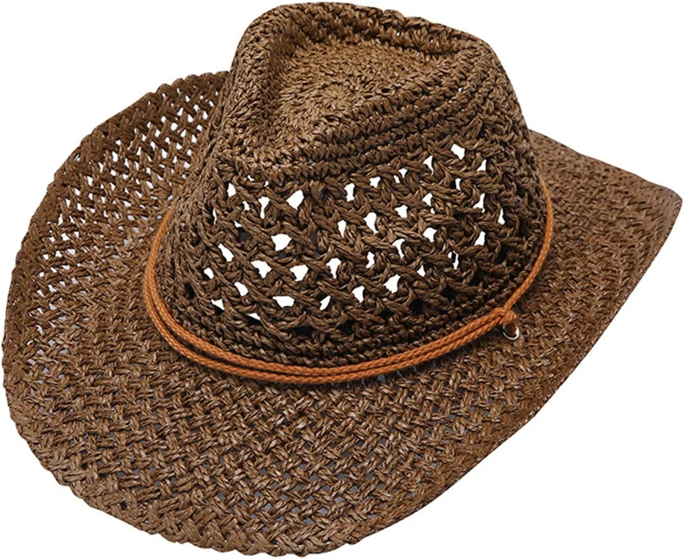 Adult Unisex Summer Fashion Sunscreen Straw Cap Beach Casual Cowboy Hat Cowboy Hats 7 1/4