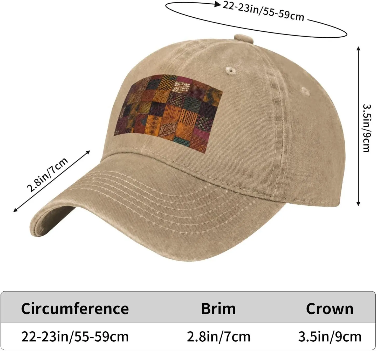 African Style Patchwork Unisex Baseball Cap Breathable Cotton Trucker Hat Classic Denim Dad Hat Summer Sun Hat