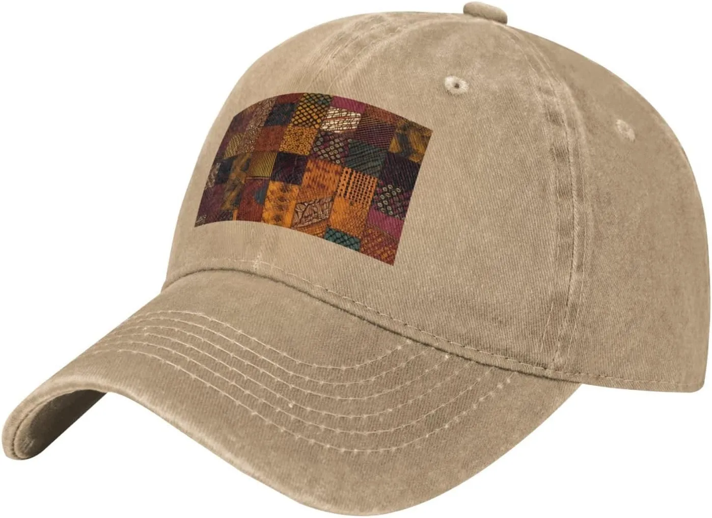African Style Patchwork Unisex Baseball Cap Breathable Cotton Trucker Hat Classic Denim Dad Hat Summer Sun Hat