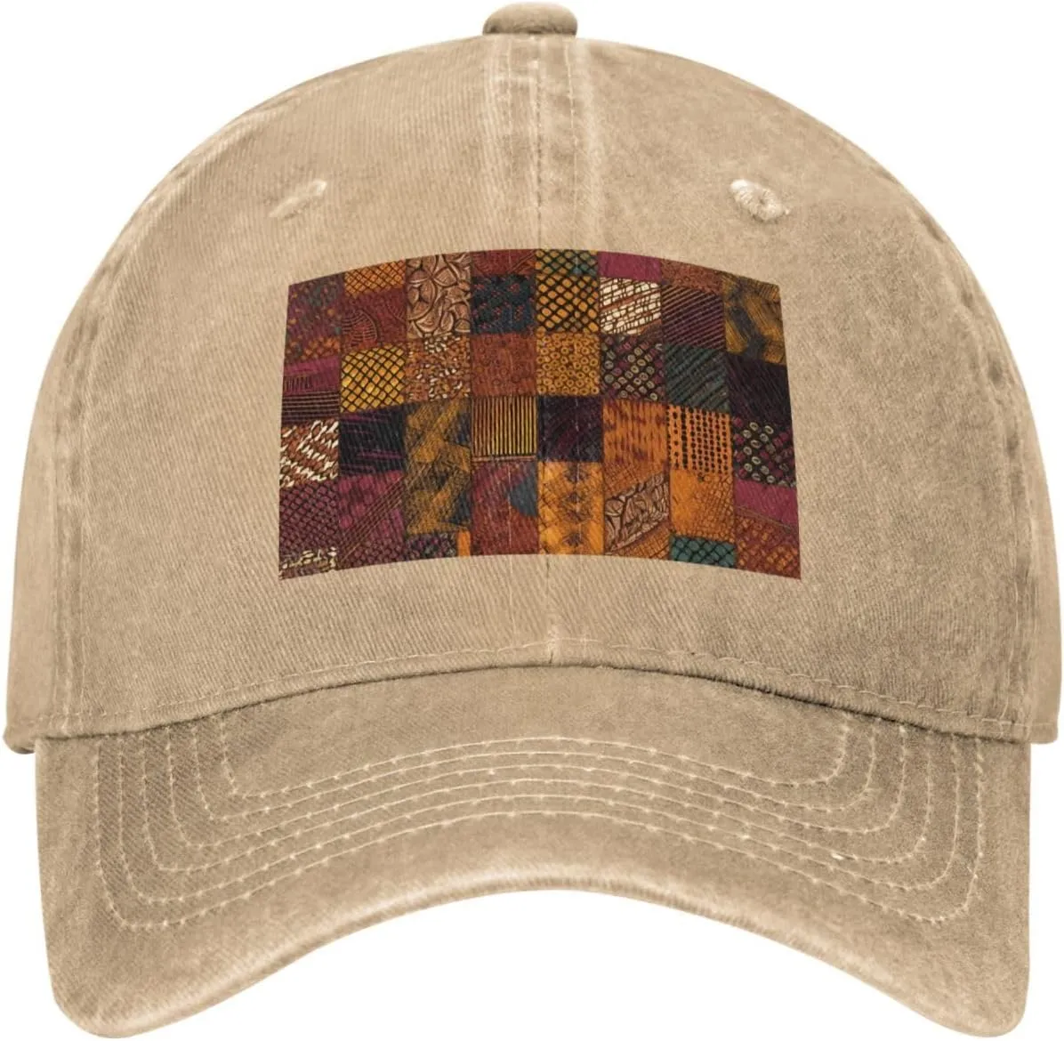 African Style Patchwork Unisex Baseball Cap Breathable Cotton Trucker Hat Classic Denim Dad Hat Summer Sun Hat