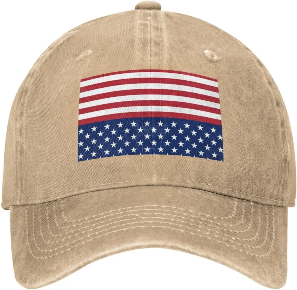 American Flag Stars Stripes Unisex Baseball Cap Breathable Cotton Trucker Hat Classic Denim Dad Hat Summer Sun Hat