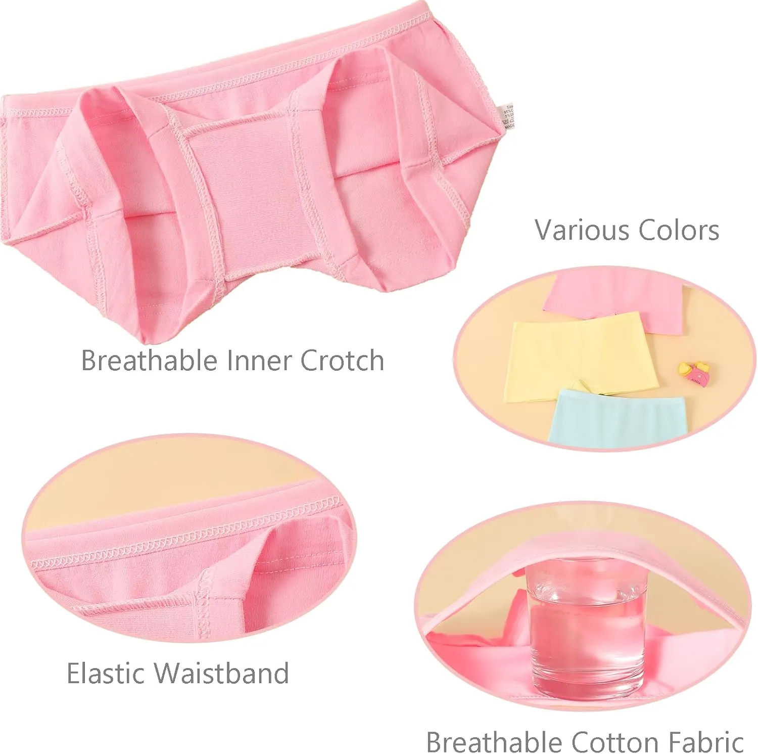 Anktry Kids 12 Pack Soft Comfort Cotton Knickers Underwear Little Girls Assorted Boyshort Panties 2-12 Yrs