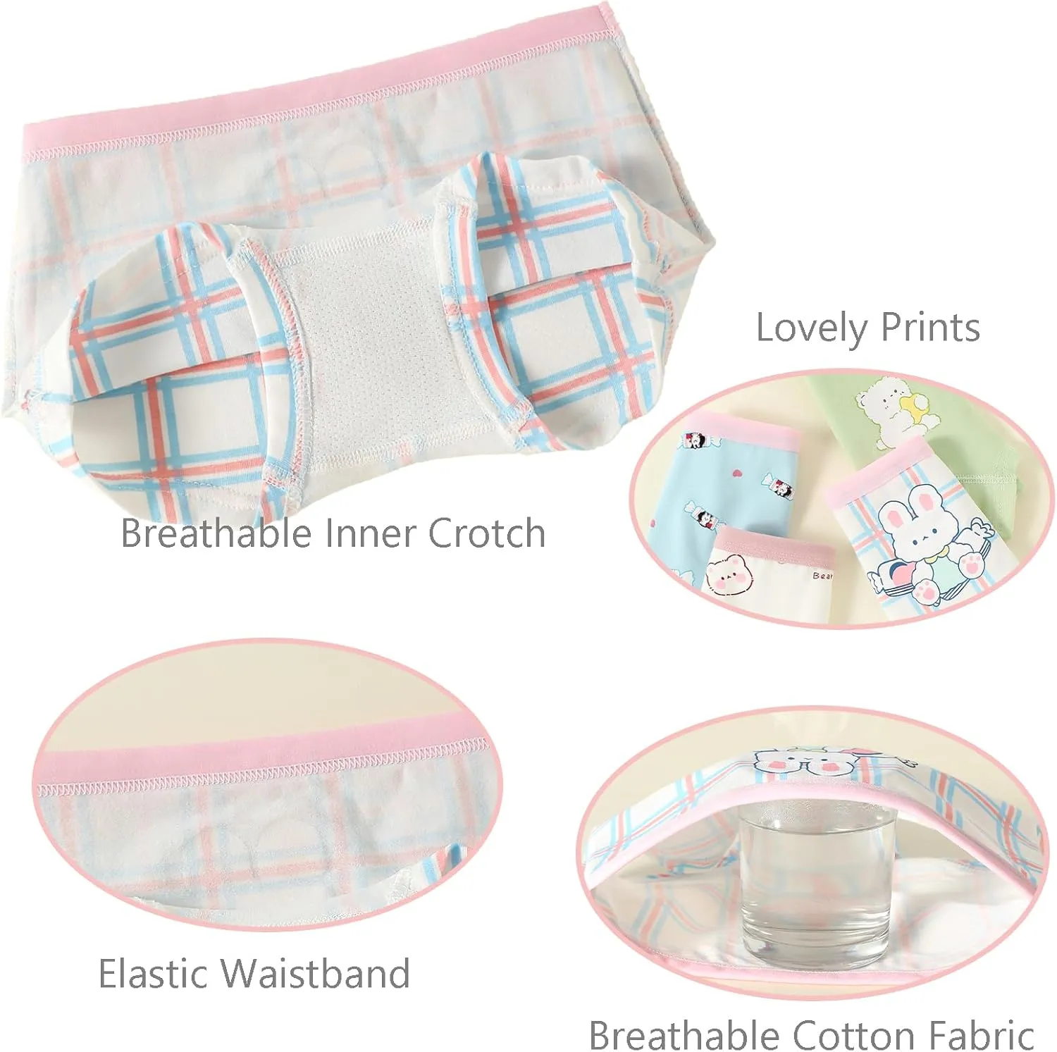 Anktry Kids 12 Pack Soft Comfort Cotton Knickers Underwear Little Girls Assorted Boyshort Panties 2-12 Yrs