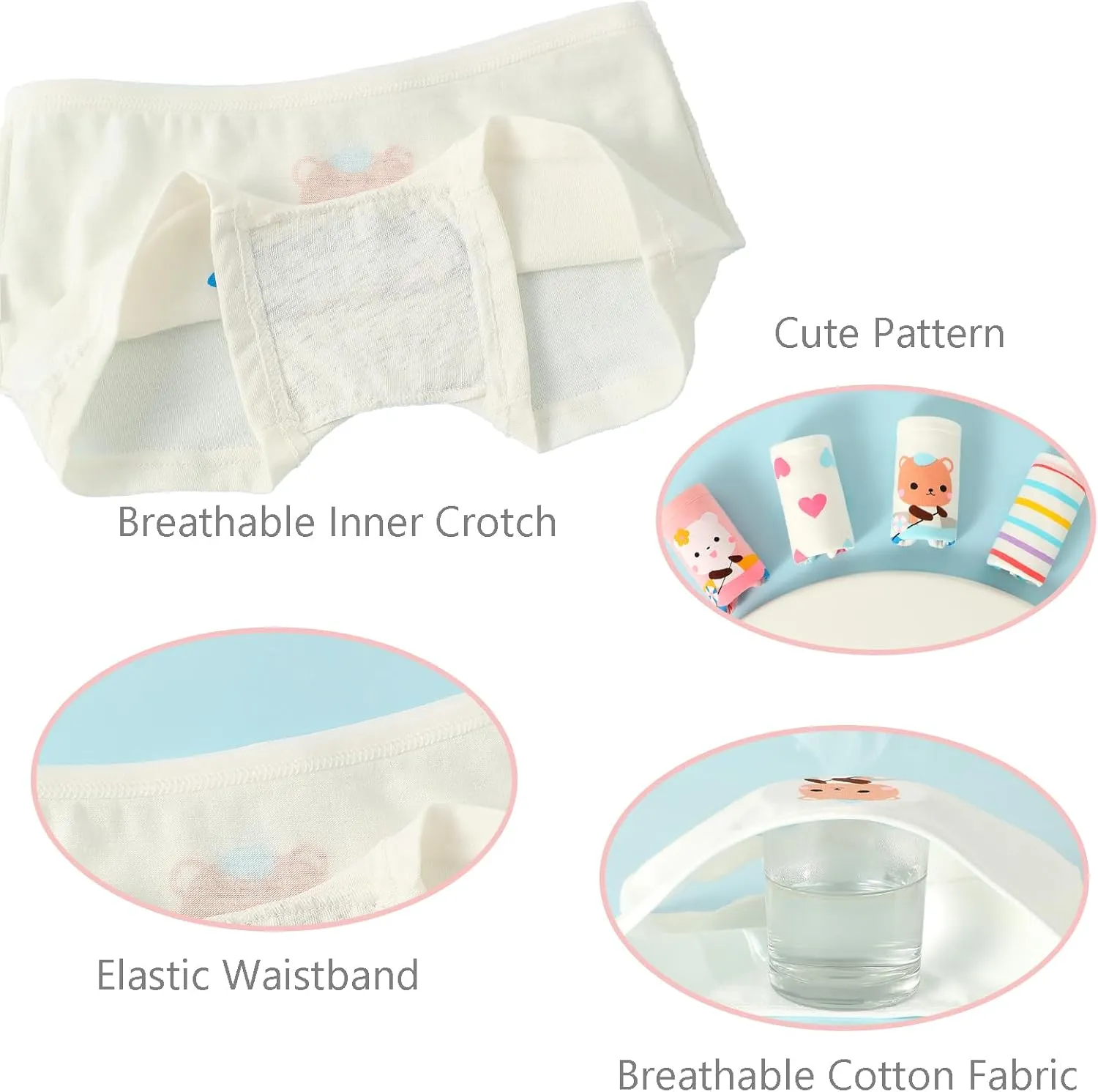 Anktry Kids 12 Pack Soft Comfort Cotton Knickers Underwear Little Girls Assorted Boyshort Panties 2-12 Yrs