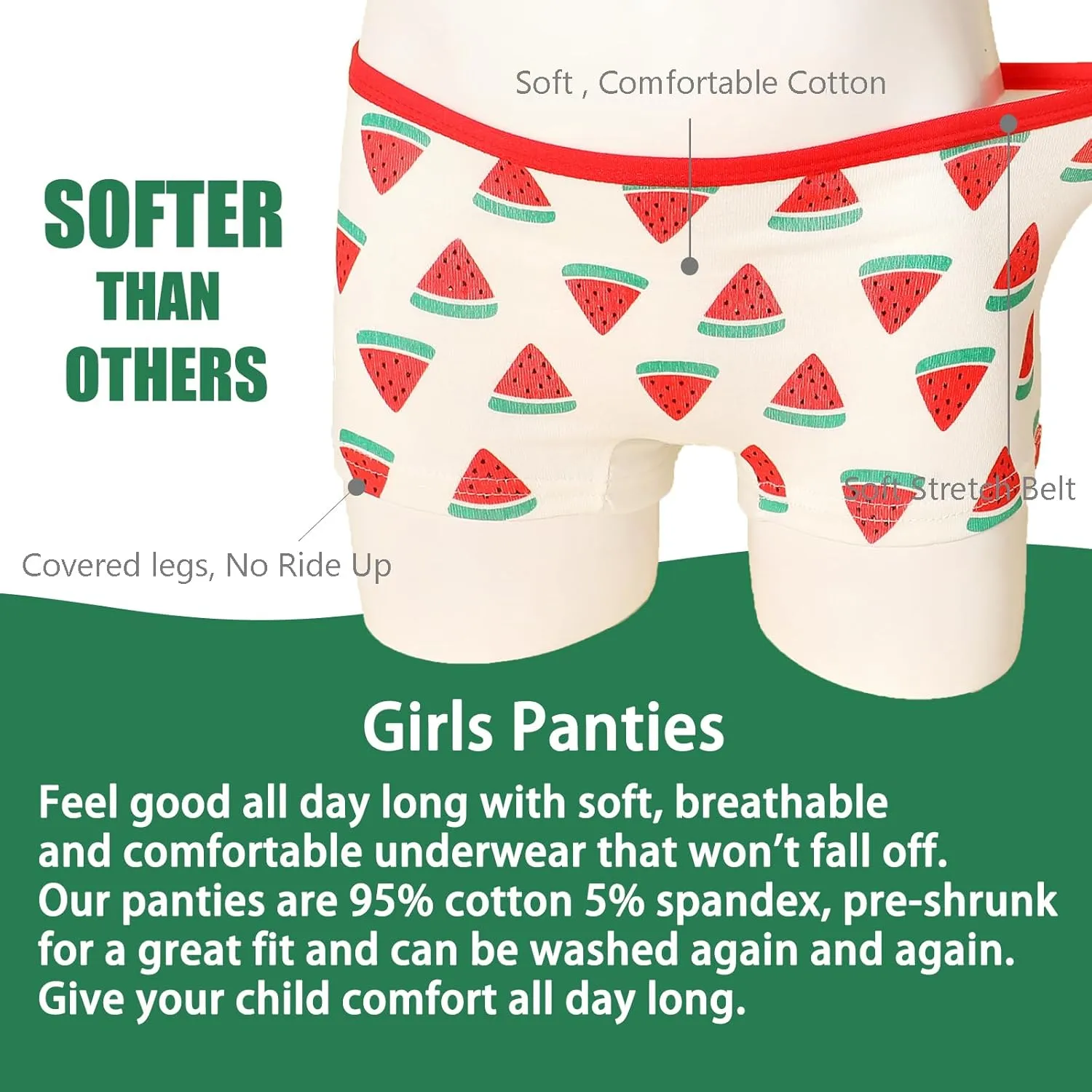Anktry Kids 12 Pack Soft Comfort Cotton Knickers Underwear Little Girls Assorted Boyshort Panties 2-12 Yrs