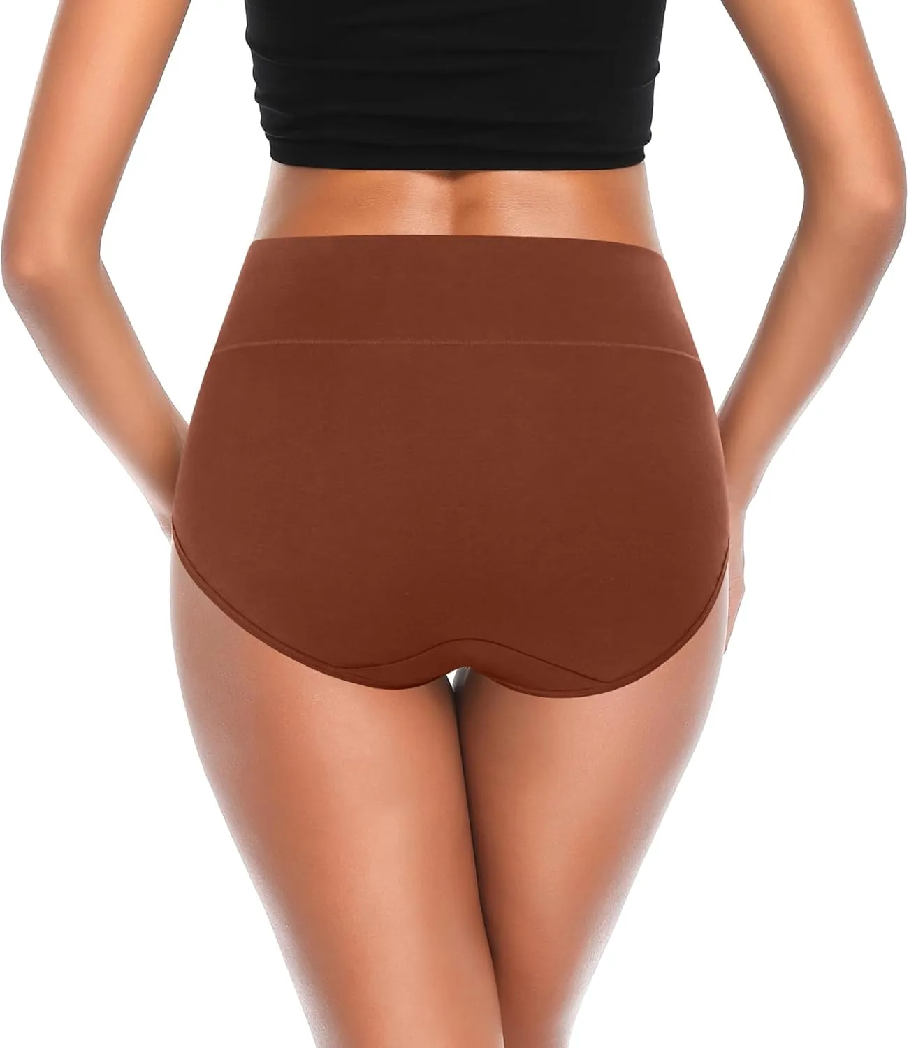 ASIMOON Tummy Control High Waisted Underwear for Women Cotton Plus Size Full Coverage Panties Ladies Briefs