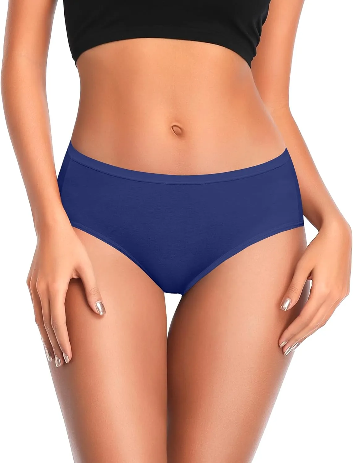 ASIMOON Tummy Control High Waisted Underwear for Women Cotton Plus Size Full Coverage Panties Ladies Briefs