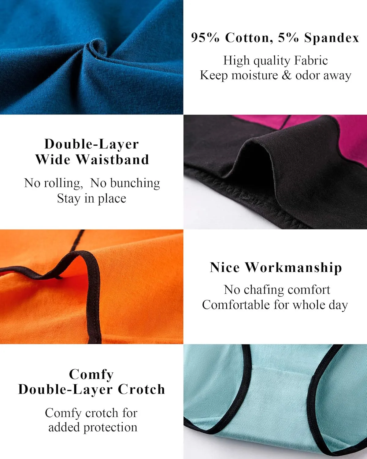 ASIMOON Tummy Control High Waisted Underwear for Women Cotton Plus Size Full Coverage Panties Ladies Briefs