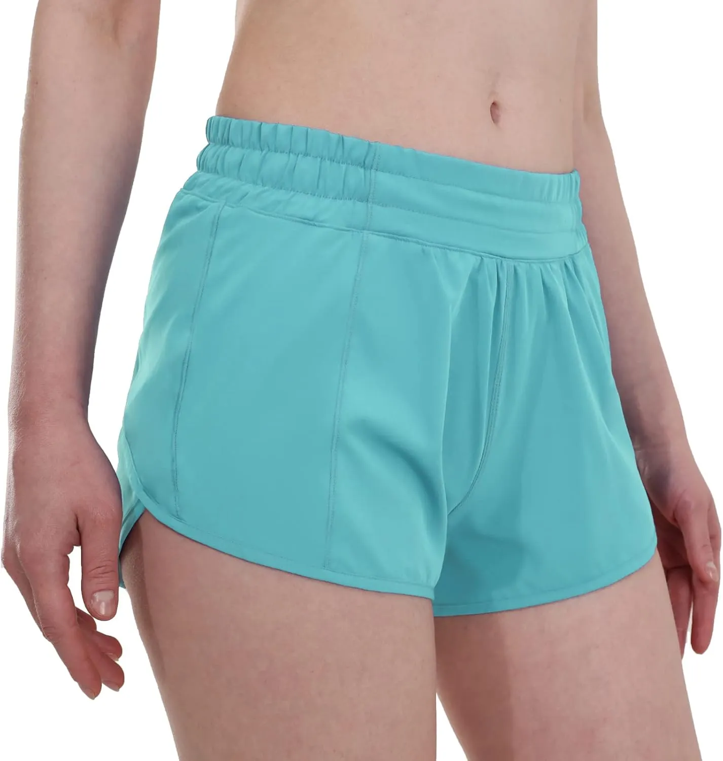 Aurefin Running Shorts for Women，Lightweight Athletic Shorts with Mesh Liner and Zip Pocket Quick Dry Workout Sports Shorts