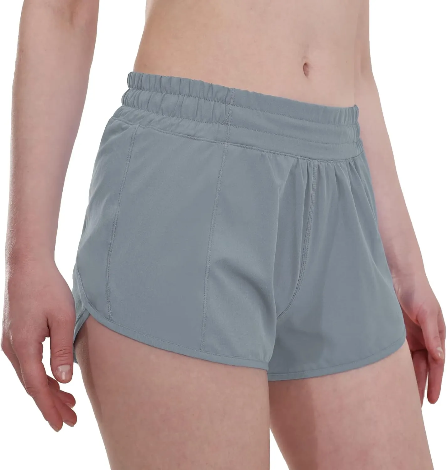 Aurefin Running Shorts for Women，Lightweight Athletic Shorts with Mesh Liner and Zip Pocket Quick Dry Workout Sports Shorts