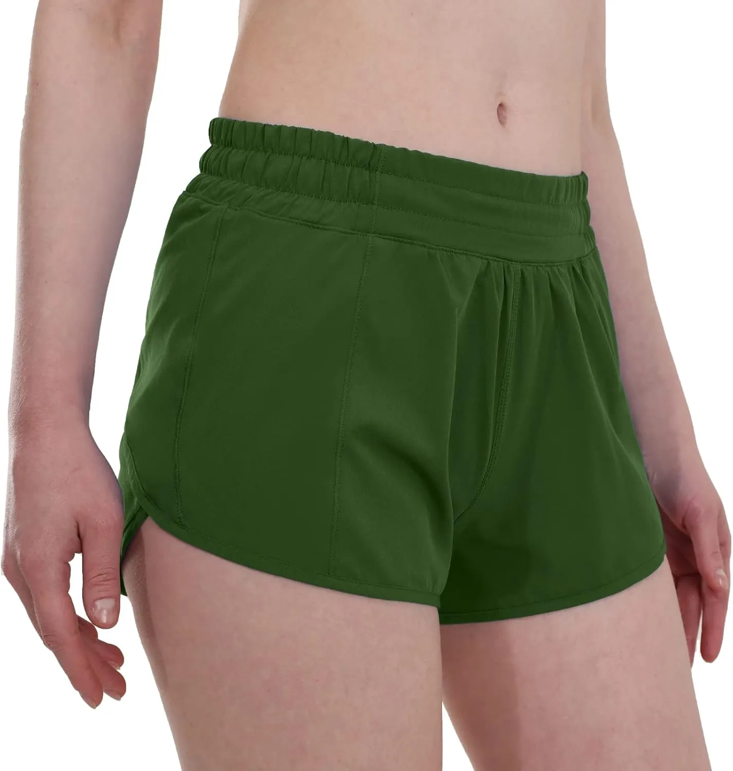 Aurefin Running Shorts for Women，Lightweight Athletic Shorts with Mesh Liner and Zip Pocket Quick Dry Workout Sports Shorts