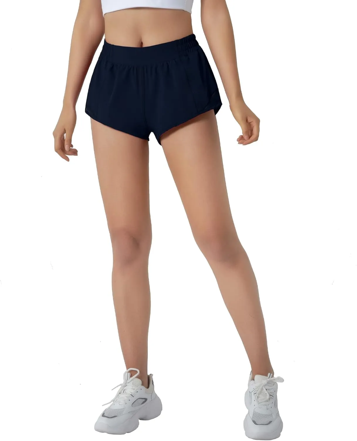 Aurefin Running Shorts for Women,Quick Dry Athletic Sports Shorts Lightweight Active Workout Gym Shorts with Zip Pocket