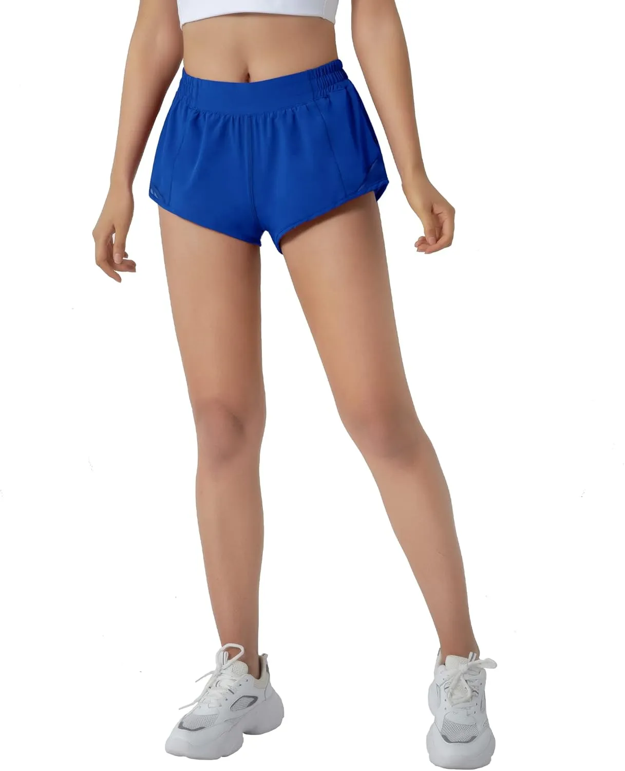 Aurefin Running Shorts for Women,Quick Dry Athletic Sports Shorts Lightweight Active Workout Gym Shorts with Zip Pocket