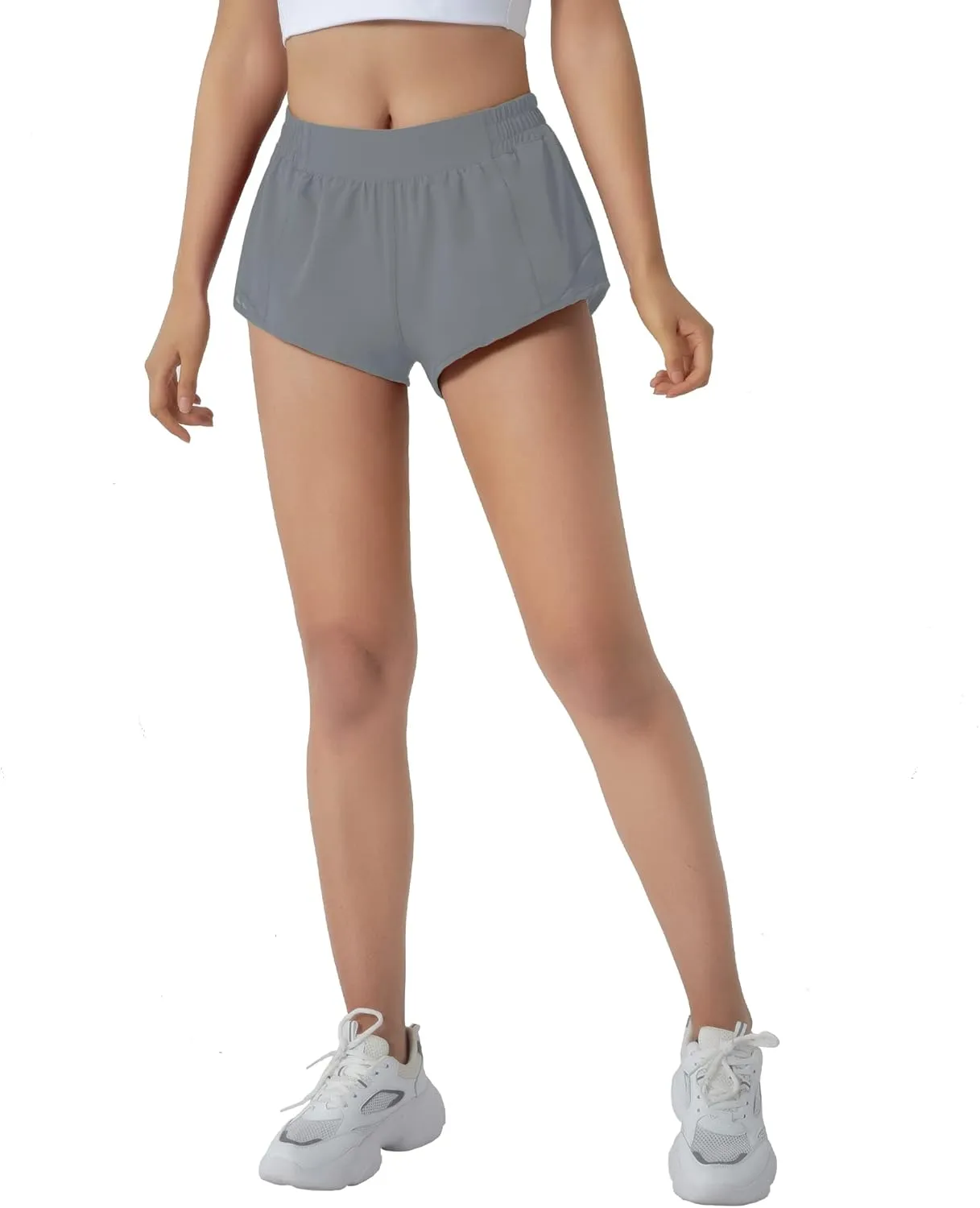 Aurefin Running Shorts for Women,Quick Dry Athletic Sports Shorts Lightweight Active Workout Gym Shorts with Zip Pocket