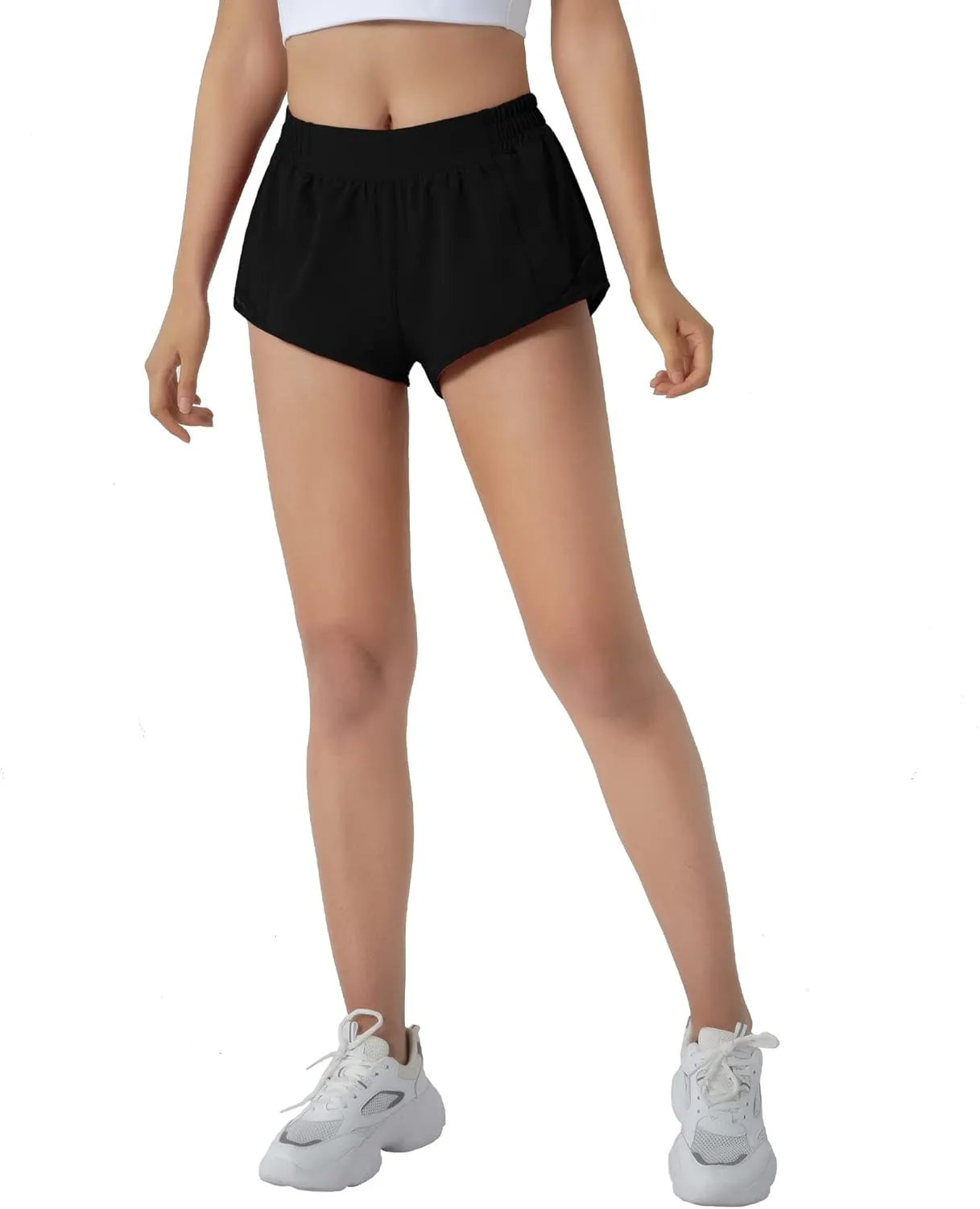 Aurefin Running Shorts for Women,Quick Dry Athletic Sports Shorts Lightweight Active Workout Gym Shorts with Zip Pocket