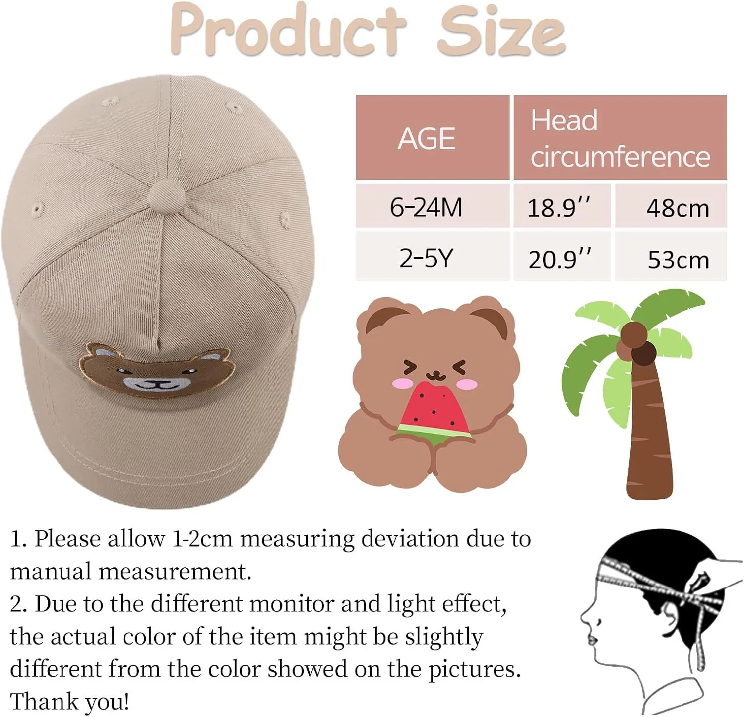 Baby Baseball Cap Toddler Boys Girls Sun Hat Kids Adjustable Cotton Caps Lightweight Trucker Hats