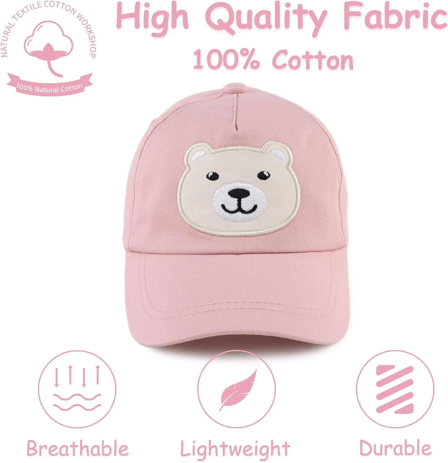 Baby Baseball Cap Toddler Boys Girls Sun Hat Kids Adjustable Cotton Caps Lightweight Trucker Hats