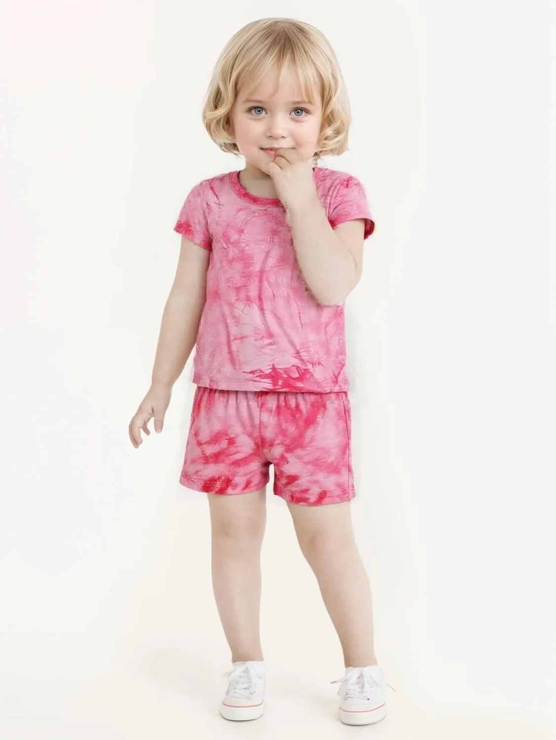 Baby Toddler Summer Short Pajamas Set Viscose Tie Dye Kids 2pcs Cool Sleepwear PJs Set 1-5T