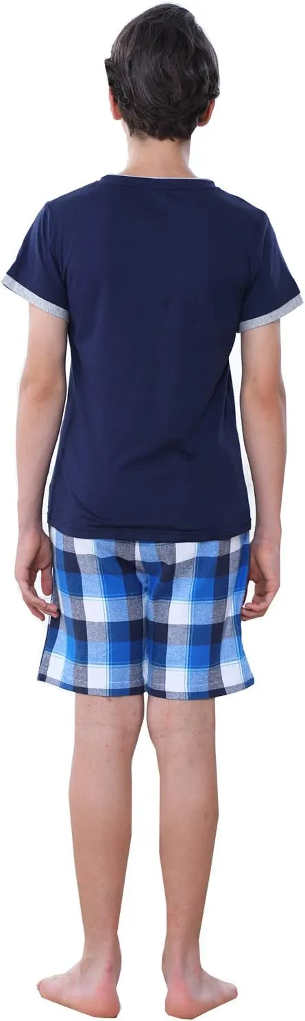Big Boys Long Sleeve Plaid Pajamas Cotton Young Teens Sleepwear 10-16Years