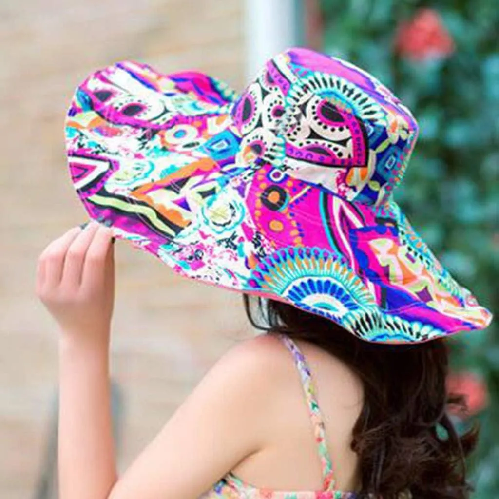 Big Print Floppy Women Hats Beach Wide Hat Brim Sun Brim Straw Cap Two-Side Baseball Men Baseball Cap Bulk