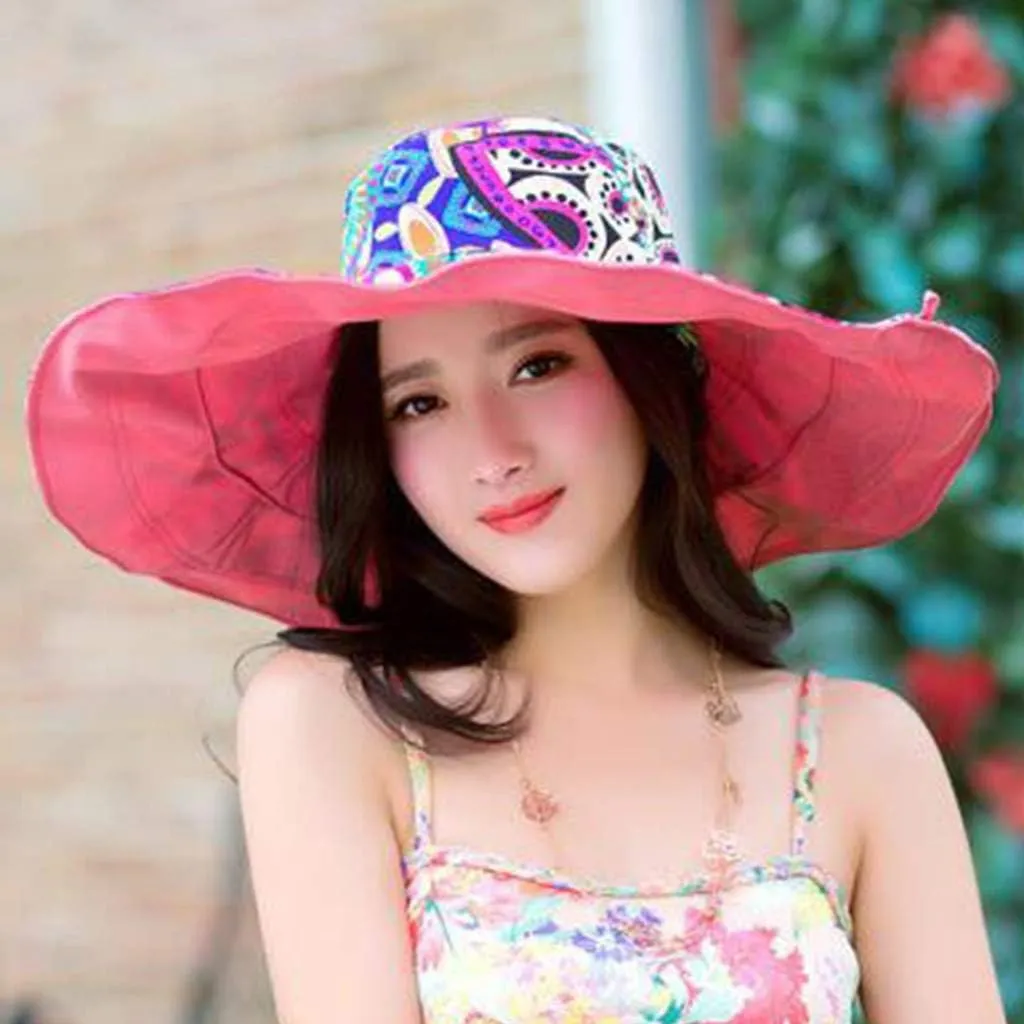 Big Print Floppy Women Hats Beach Wide Hat Brim Sun Brim Straw Cap Two-Side Baseball Men Baseball Cap Bulk