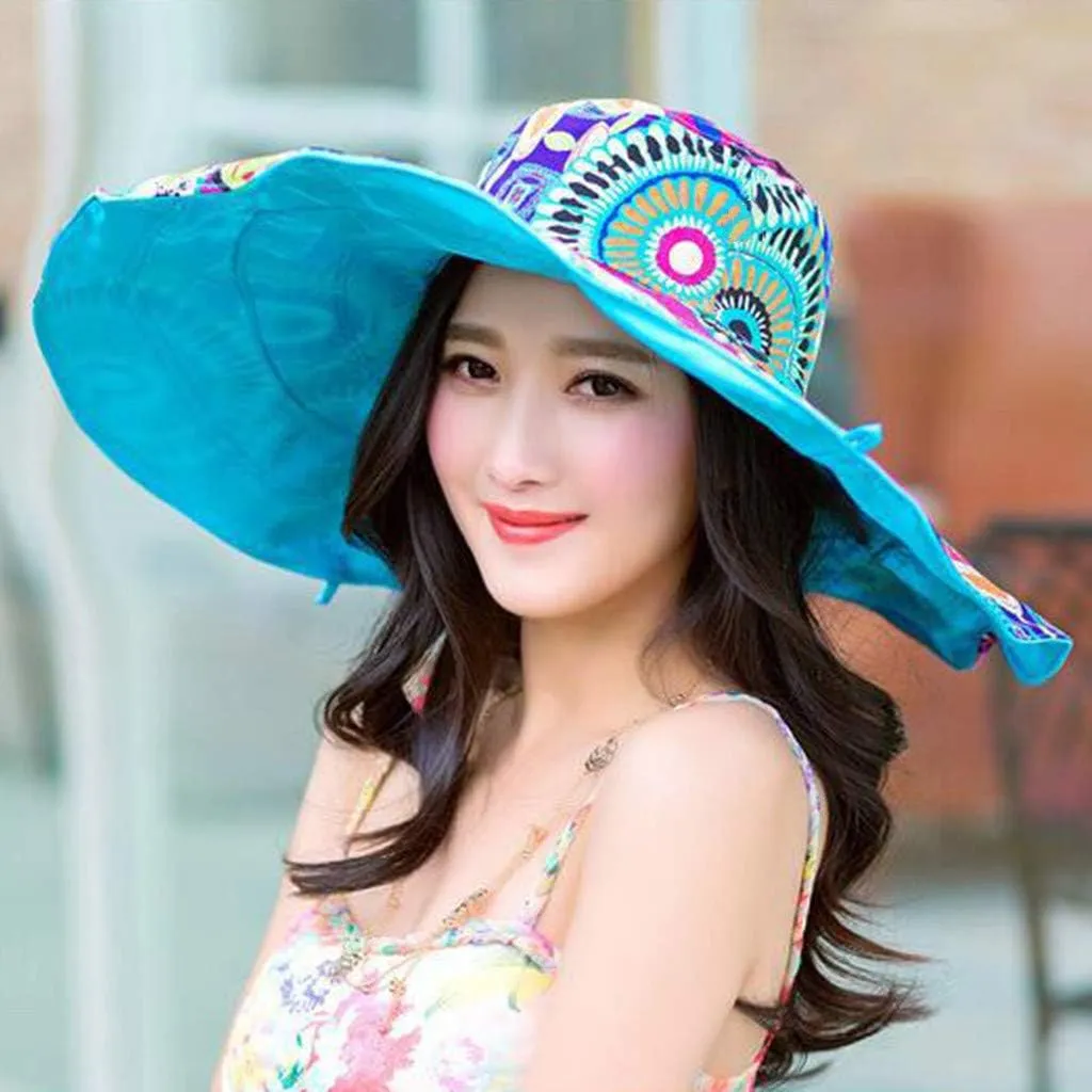 Big Print Floppy Women Hats Beach Wide Hat Brim Sun Brim Straw Cap Two-Side Baseball Men Baseball Cap Bulk