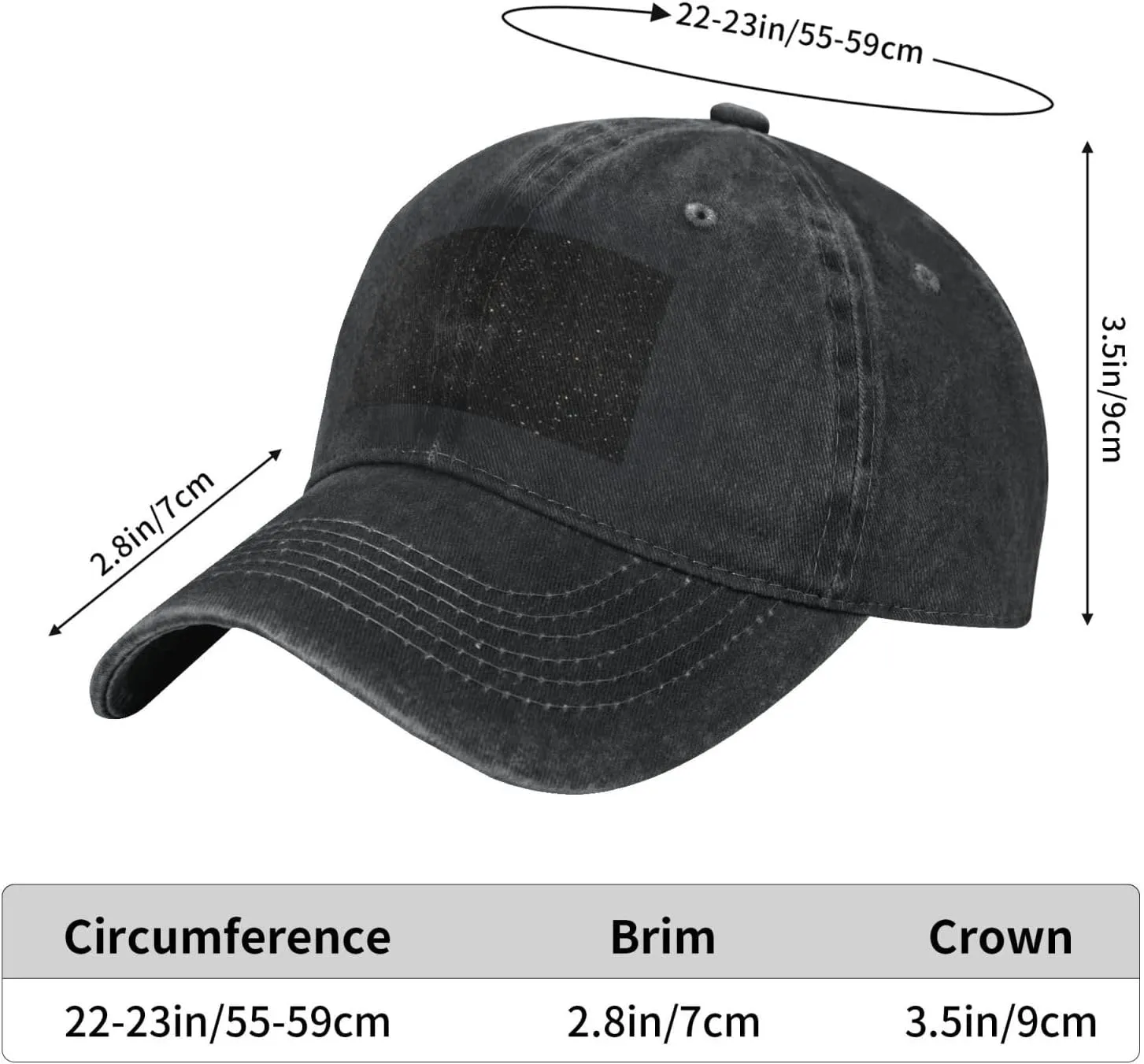 Black Glitter Unisex Baseball Cap Breathable Cotton Trucker Hat Classic Denim Dad Hat Summer Sun Hat