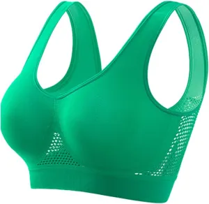 Breathable Sports Bras for Women 2025 Cooling Mesh Comfort Wireless Bra Solid Color Lift Up Air Bra Active Yoga Bra