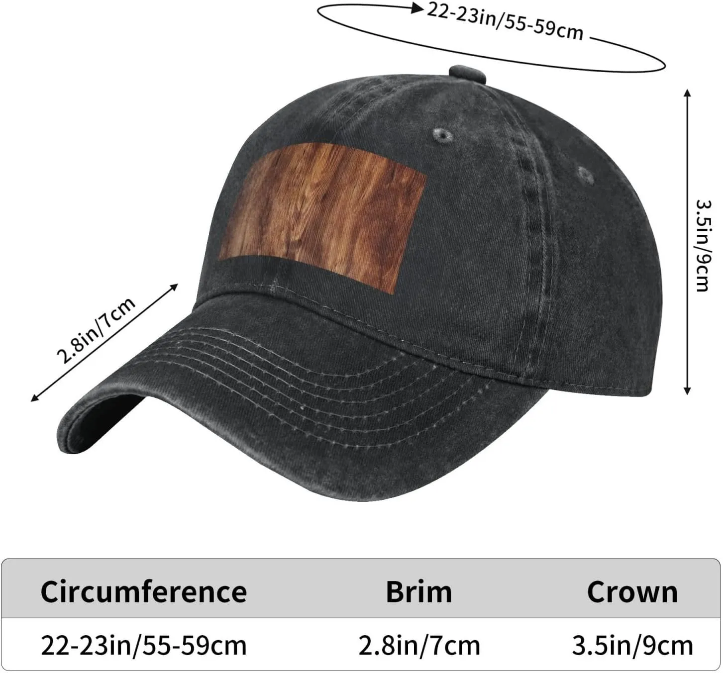 Brown Wood Grain Unisex Baseball Cap Breathable Cotton Trucker Hat Classic Denim Dad Hat Summer Sun Hat