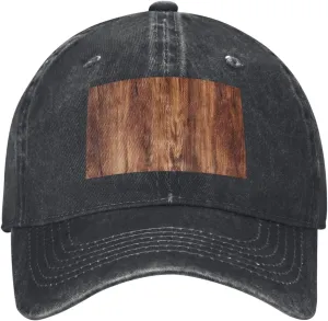 Brown Wood Grain Unisex Baseball Cap Breathable Cotton Trucker Hat Classic Denim Dad Hat Summer Sun Hat