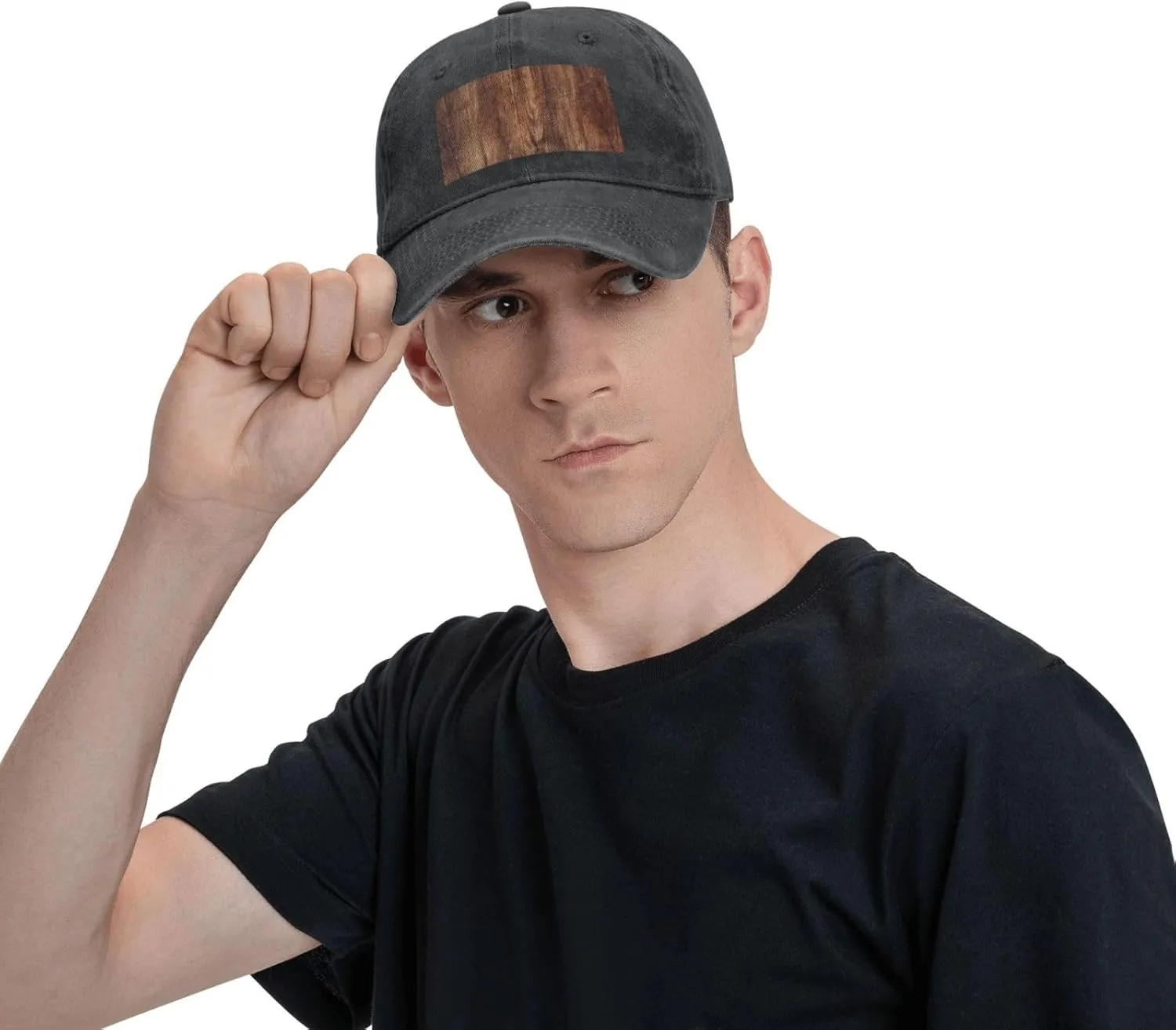 Brown Wood Grain Unisex Baseball Cap Breathable Cotton Trucker Hat Classic Denim Dad Hat Summer Sun Hat