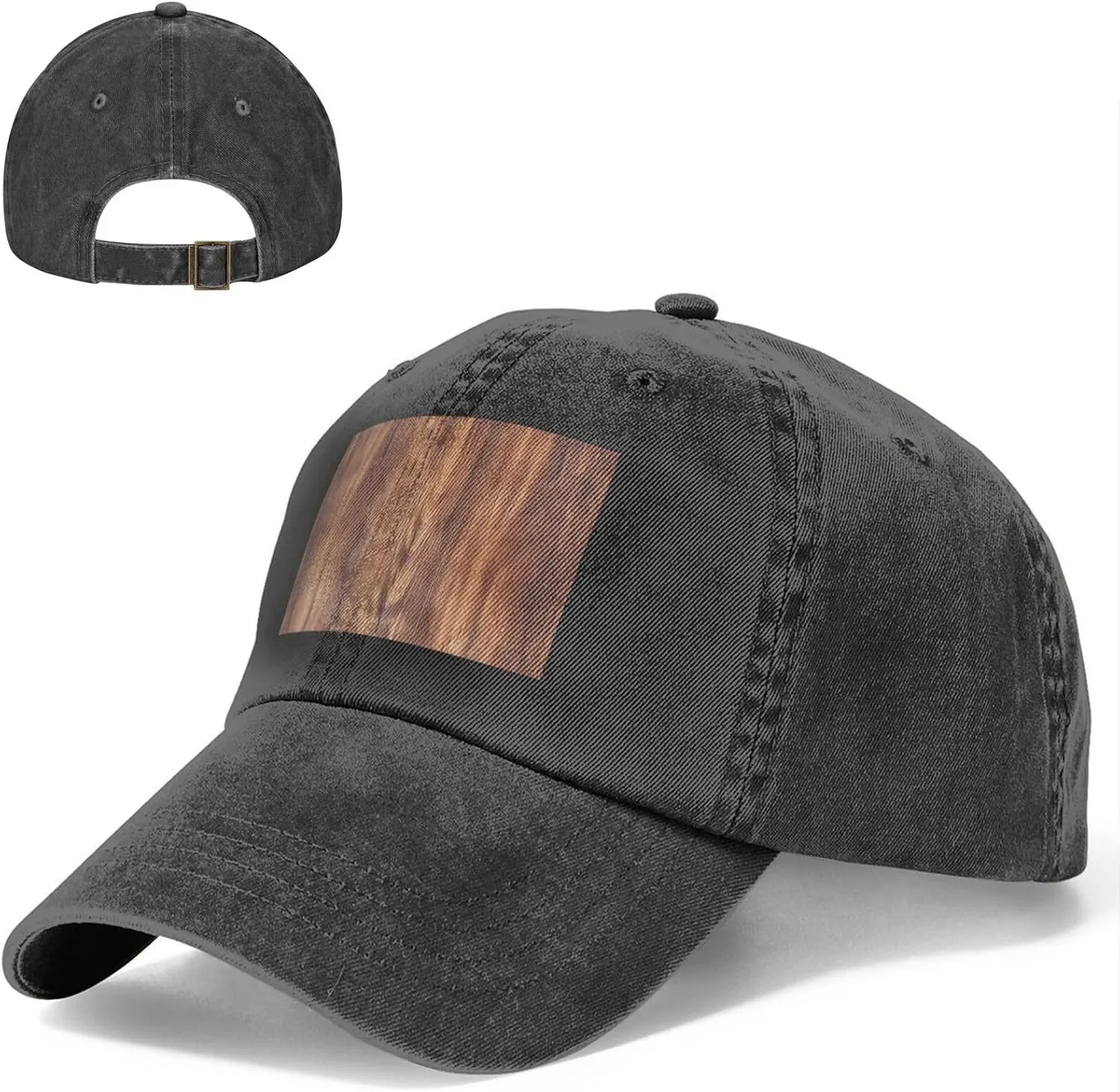 Brown Wood Grain Unisex Baseball Cap Breathable Cotton Trucker Hat Classic Denim Dad Hat Summer Sun Hat