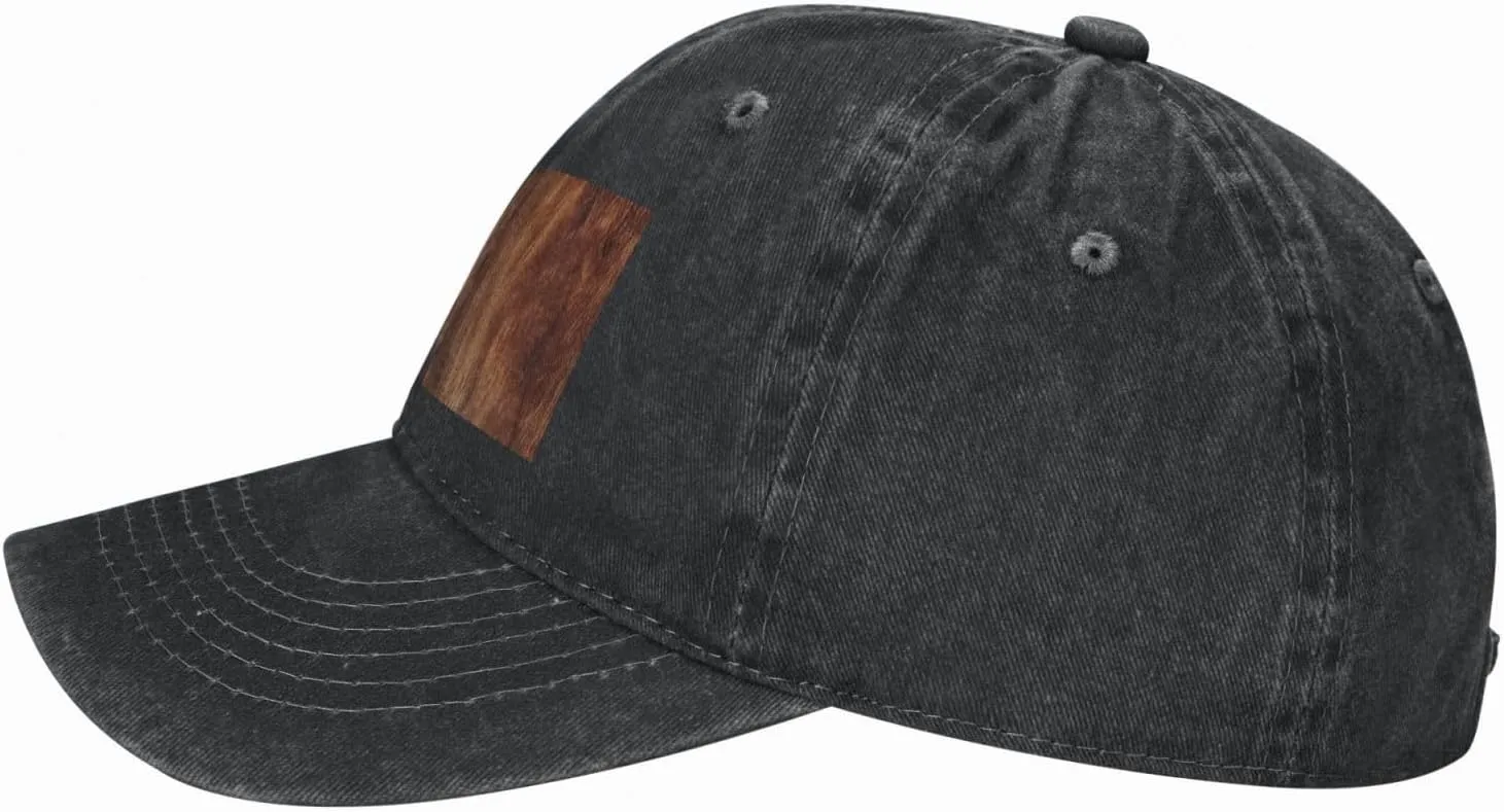 Brown Wood Grain Unisex Baseball Cap Breathable Cotton Trucker Hat Classic Denim Dad Hat Summer Sun Hat
