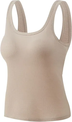 Camisole Tops for Women 2025 Summer Scoop Ncvk Spaghetti Strap Tank Top with Built in Bra Womens Sleeveless Shirts