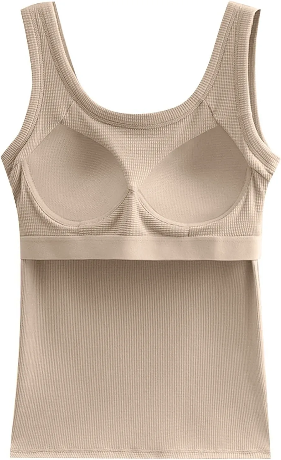 Camisole Tops for Women 2025 Summer Scoop Ncvk Spaghetti Strap Tank Top with Built in Bra Womens Sleeveless Shirts