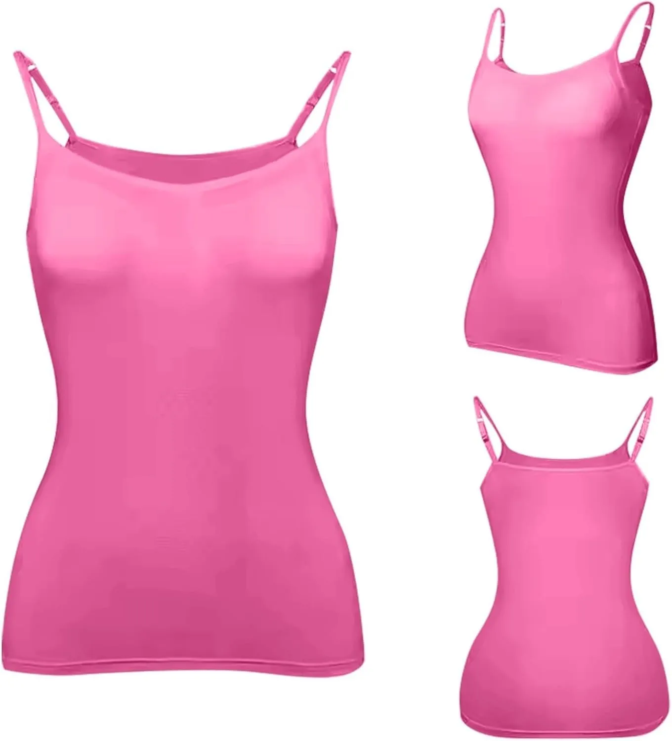Camisole Tops for Women Built in Bra Basic Cami Vest Summer Workout Camisoles Spaghetti Strap Tank Top Layer Padded Bra