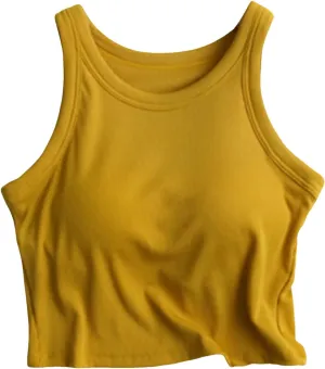 Camisole Tops for Women Built in Bra Spaghetti Strap Workout Yoga Shirts Basic Padded Tank Tops 2025 Summer Clothes