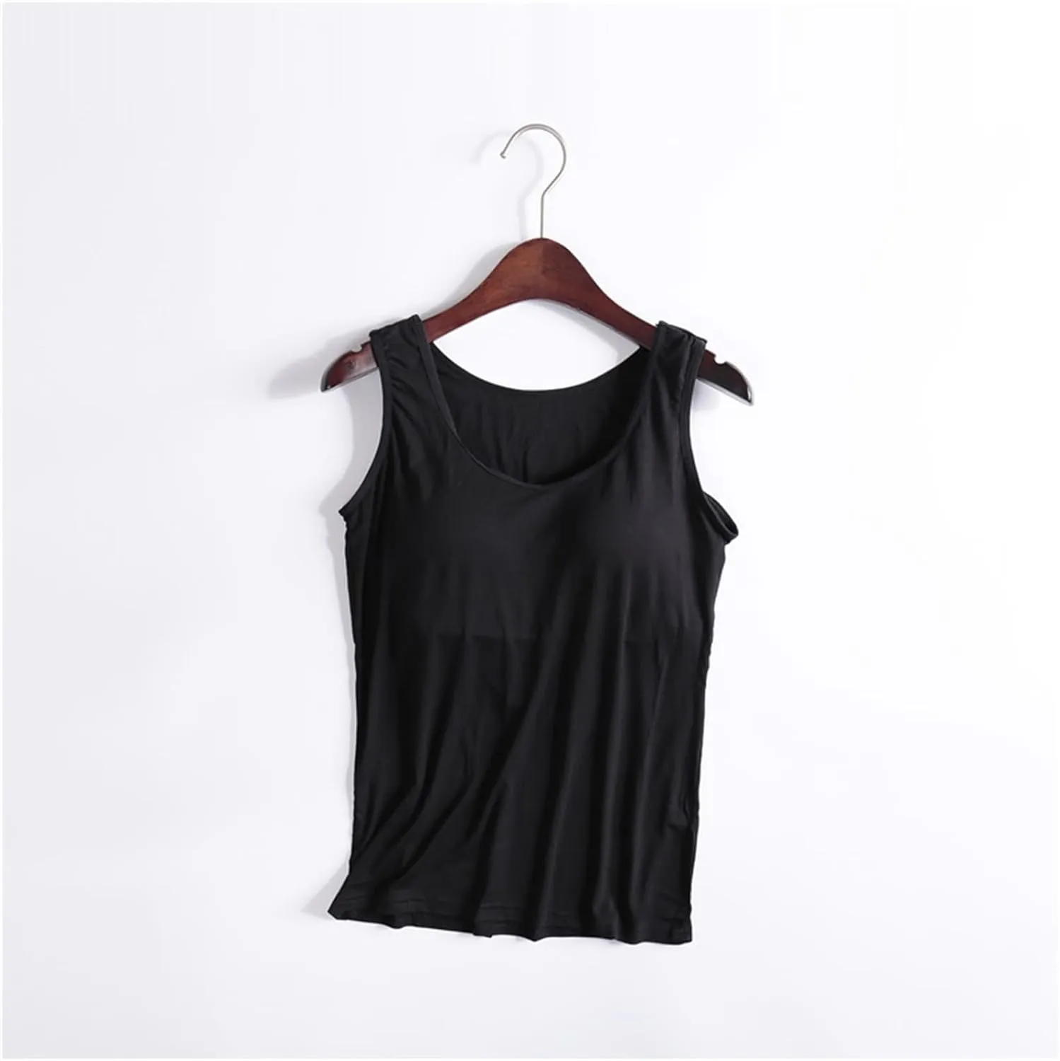 Camisole Tops for Women Summer 2025 Spaghetti Strap Basic Padded Tank Top with Built in Bra Workout Yoga Shirts