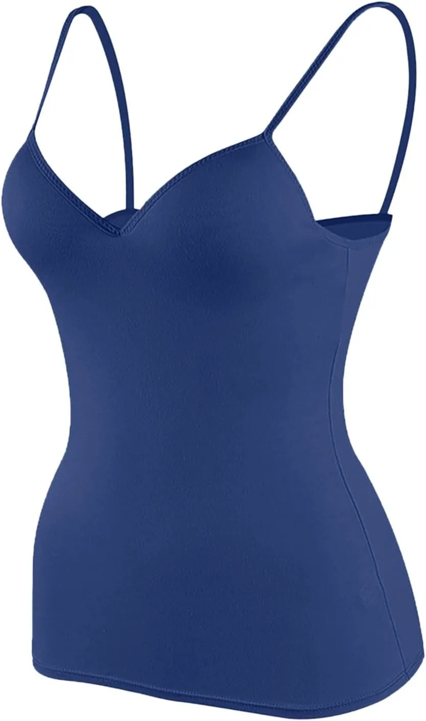 Camisole Tops for Women Wtih Shelf Bra Spaghetti Straps Workout Yoga Shirts Stretch Tank Tops Layer Padded Bra