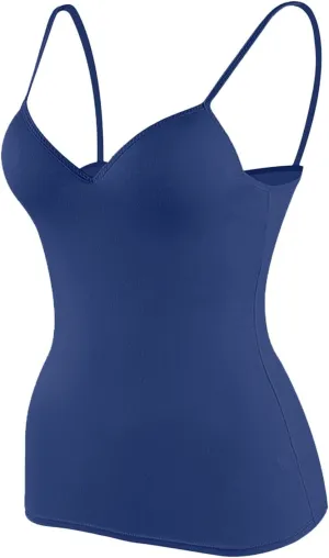 Camisole Tops for Women Wtih Shelf Bra Spaghetti Straps Workout Yoga Shirts Stretch Tank Tops Layer Padded Bra